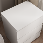 (Set of 2)3 Drawer Dresser, Small Dresser for Closet, Wooden White Nightstand for Bedroom, Chest of Drawers Side Table Storage Cabinet for Home Office , Each box Contains Two Side Tables - Grand Goldman Shop