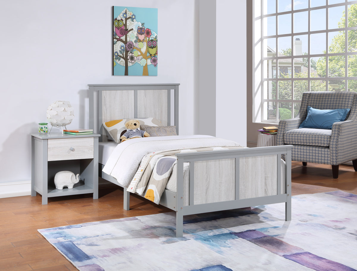 Connelly Reversible Panel Twin Bed Gray/Rockport Gray | Premium Home Decor - Grand Goldman