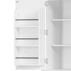 K&K 71' Tall Kitchen Pantry Cabinet with 3 Pull Out Cabinet Organizers, Farmhouse Embossed Texture Storage Cabinet with 6 Door Shelves, 2 Drawers, Freestanding Cupboard for Kitchen, Dining Room White - Grand Goldman Shop