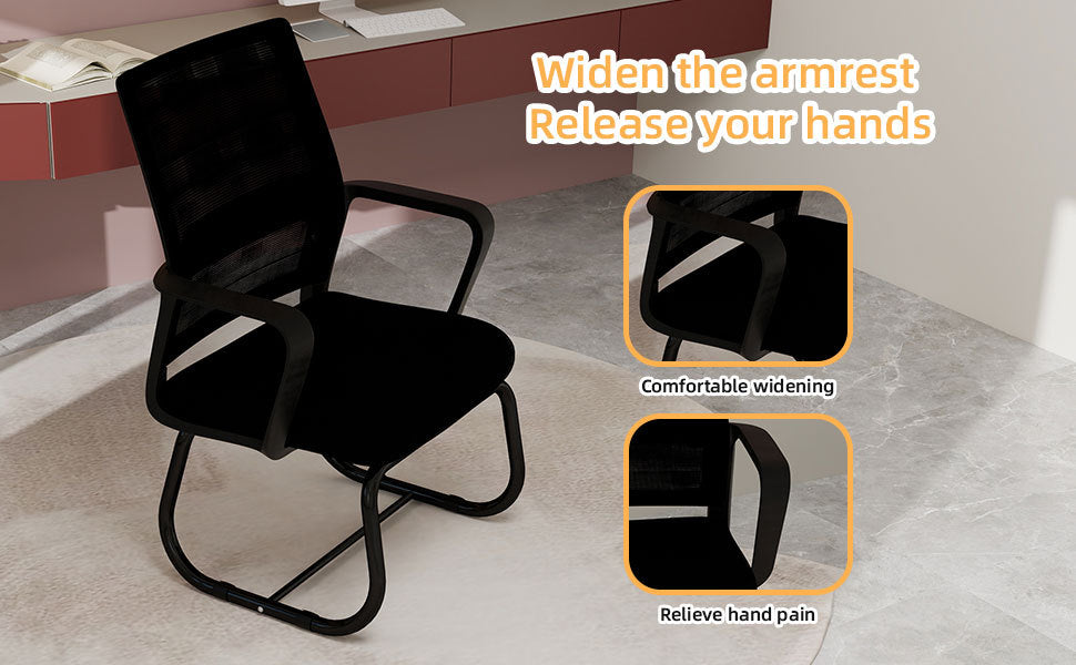 Minimalist Modern Office Chair with Metal Frame, Soft Cushion, Mesh Backrest, Black, for Home & Office Use | Premium Home Dec