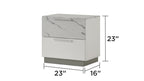 Mist Queen 4-Piece Set – Two-Tone High-Gloss Marble & Lacquer Finish with LED Lighting White - Grand Goldman Shop