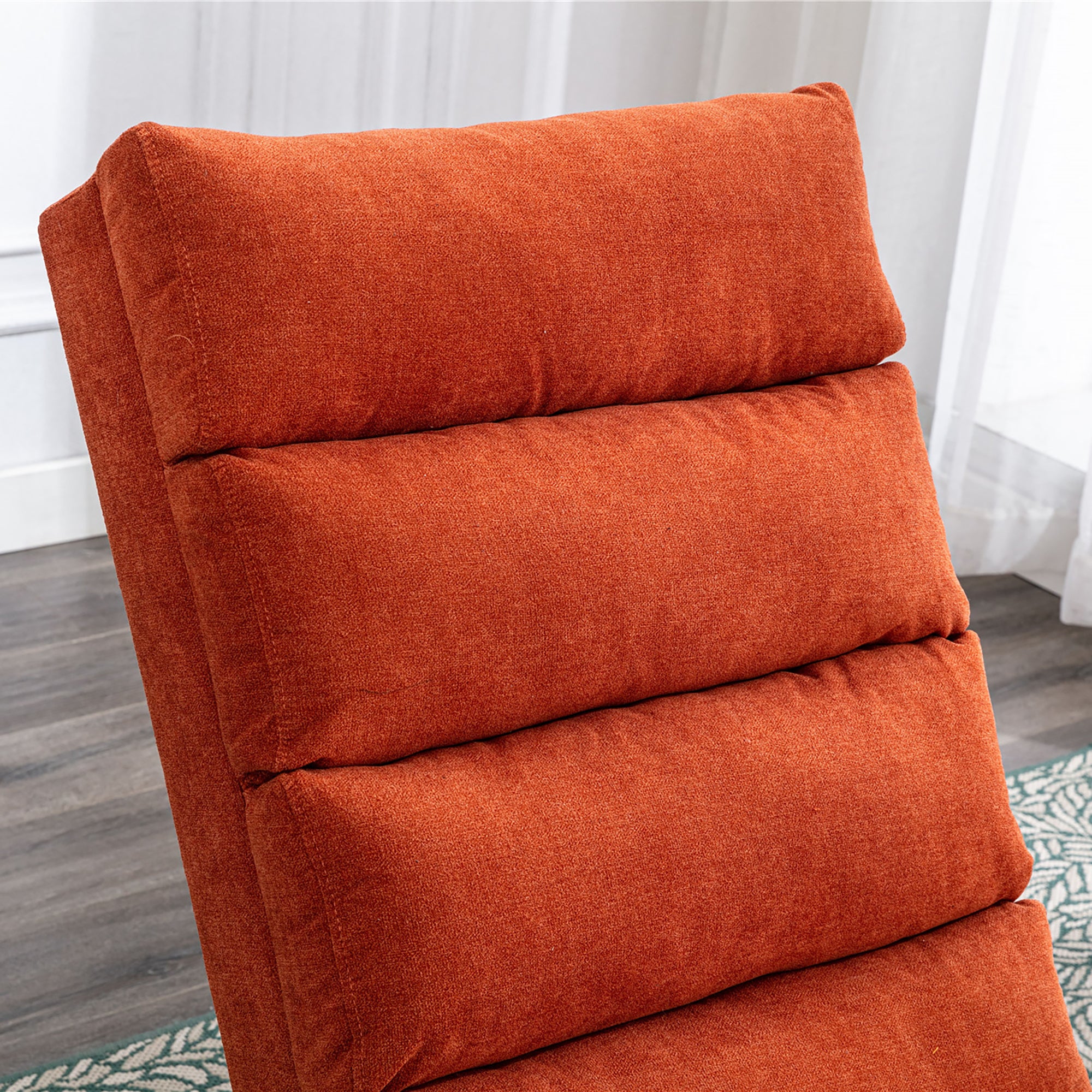 Ergonomic Linen Massage Chaise Lounge with Remote Control, Orange, 5 Modes - Grand Goldman Shop