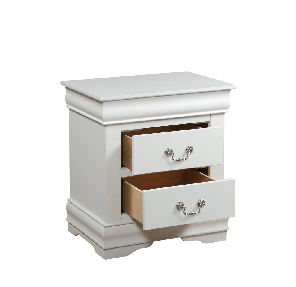 Louis Philippe White Finish 2PCS Bedroom Set (E. King) - Grand Goldman Shop