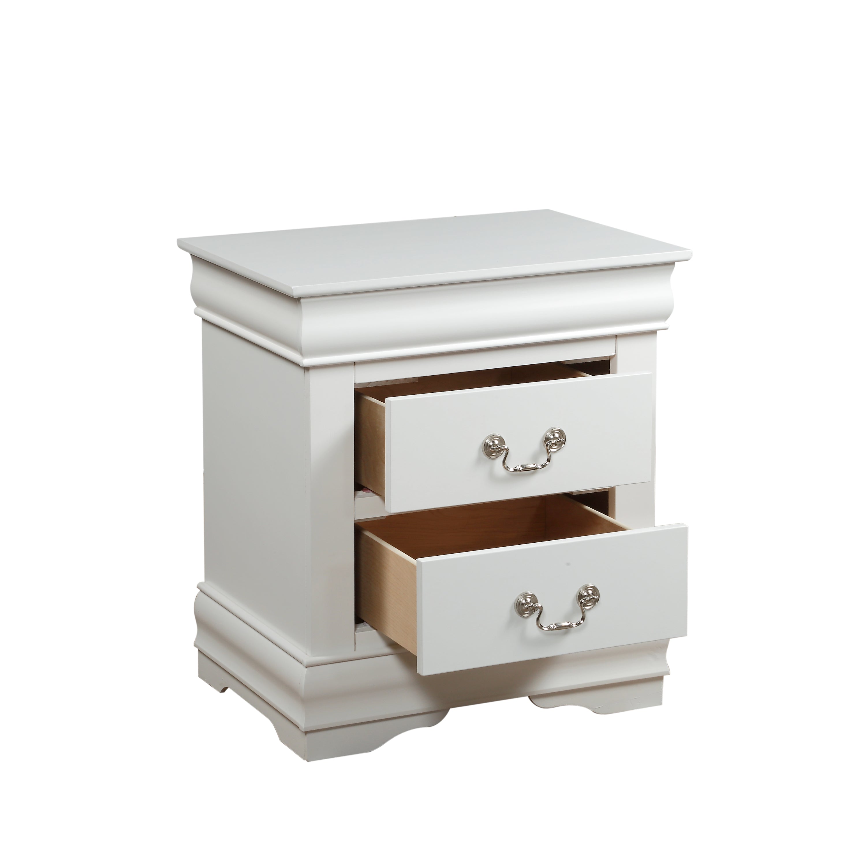 Louis Philippe White Finish 2PCS Bedroom Set (E. King) - Grand Goldman Shop