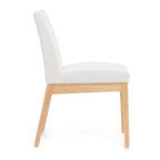 Contemporary Dining Chair Set of 2 with Upholstered Fabric and Rubberwood Legs in Light Beige - Grand Goldman Shop