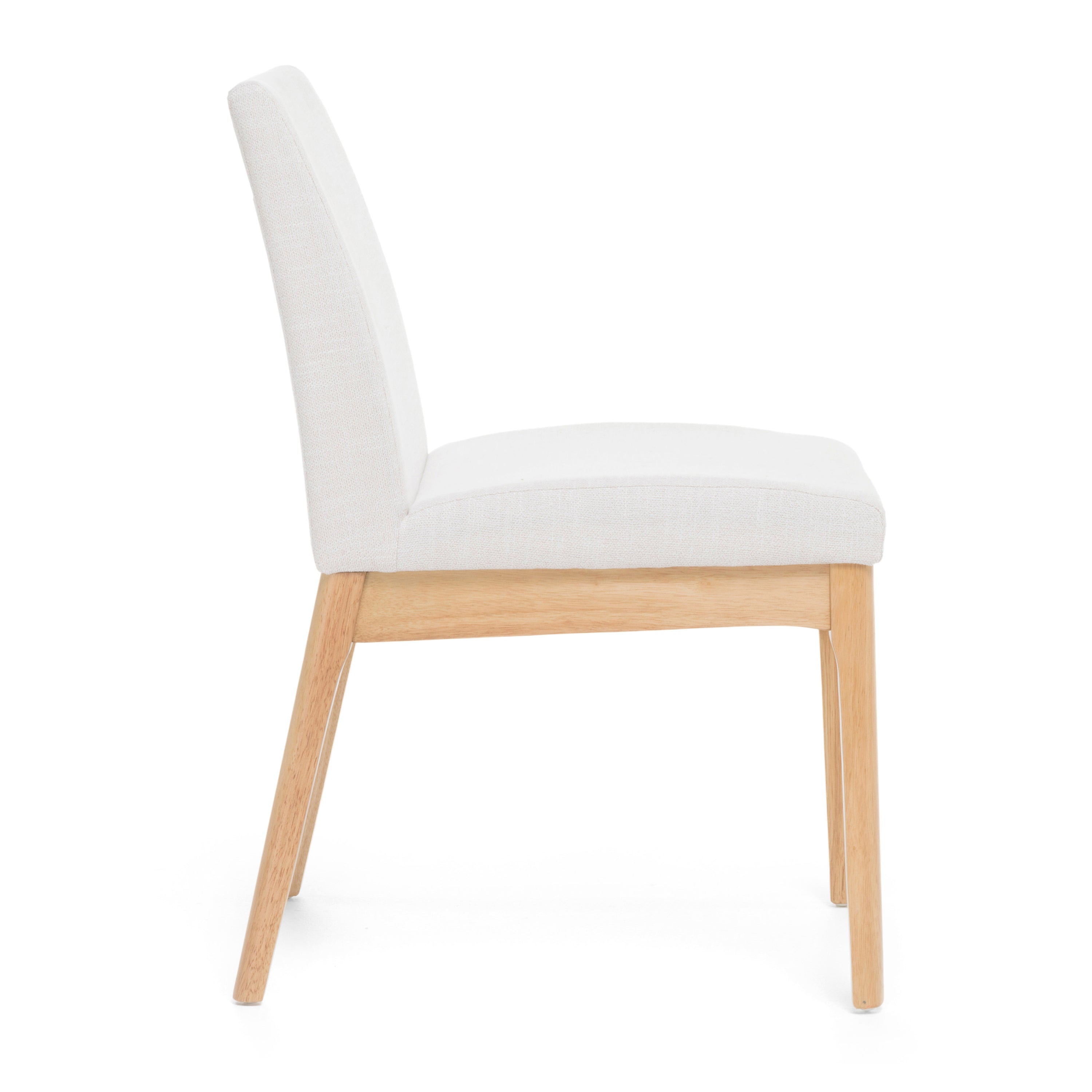 Contemporary Dining Chair Set of 2 with Upholstered Fabric and Rubberwood Legs in Light Beige - Grand Goldman Shop