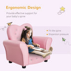 Qaba Kids Sofa Toddler Tufted Upholstered Sofa Chair Princess Couch Furniture with Diamond Decoration for Preschool Child, Pi