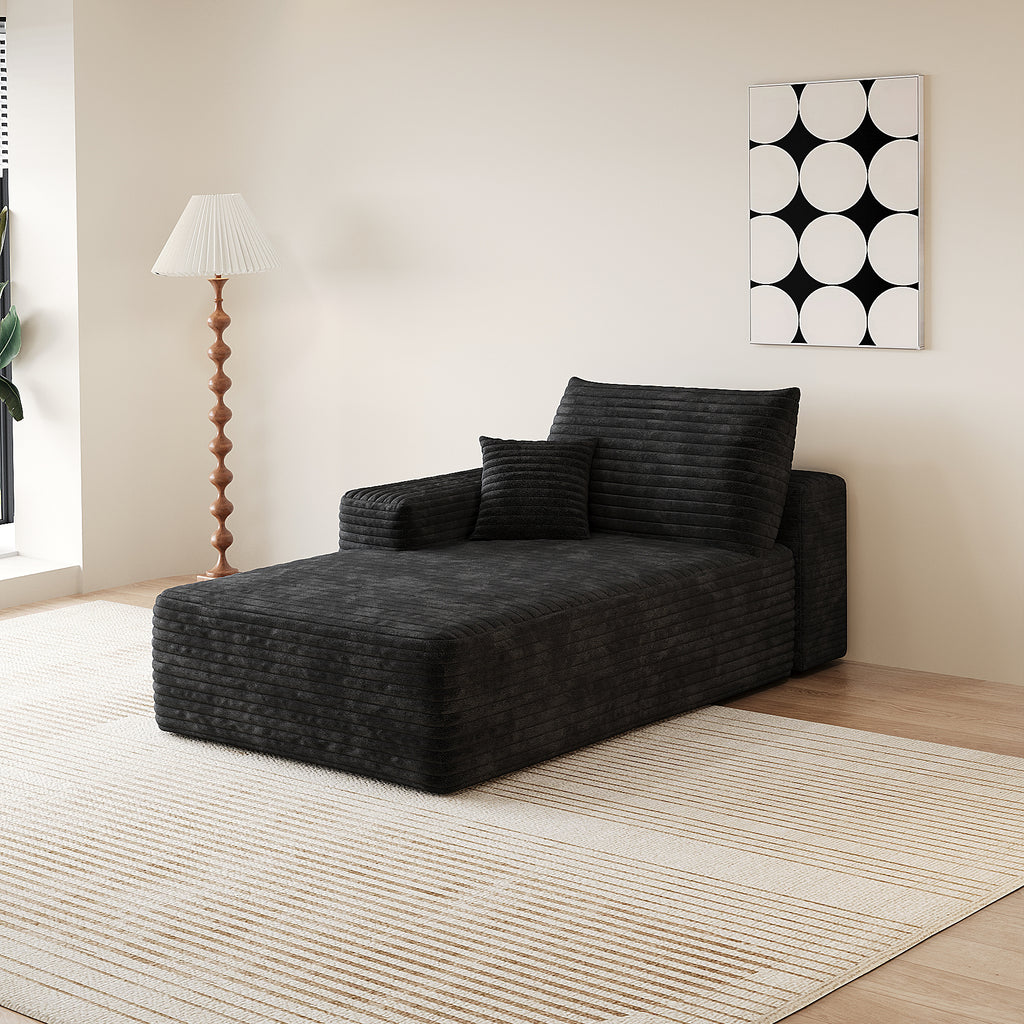 Y119-RIGHT-SLEEPER-BLACK-SOFA - Grand Goldman Shop