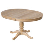 Modern Natural Wood Wash Dining Table Set for 4 with Round Table and Chairs, Solid Wood and MDF - Grand Goldman Shop