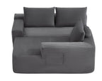 96.9'Compressible doubleCloud Sectional Couch with L-Shape Chaise,Modern Modular Sofa with Deep Seat,Upholstered Couches for Living Room Bedroom,No Assembly Required,(Plush Corduroy Fabric),Grey Right - Grand Goldman Shop