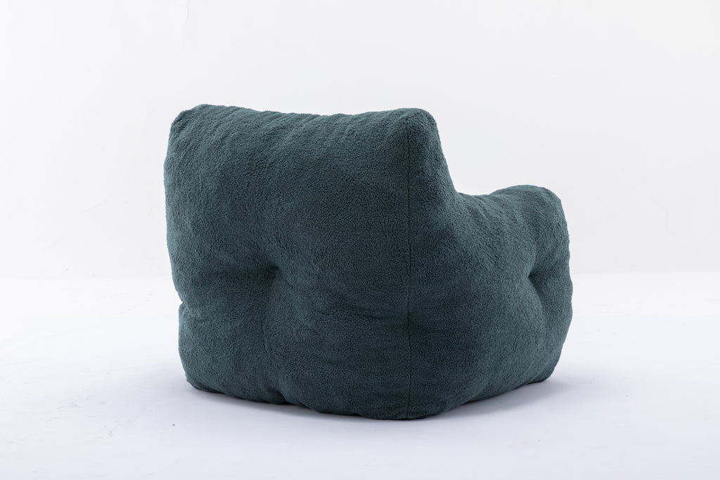 010-Soft Teddy Fabric Tufted Foam Bean Bag Chair With Teddy Fabric Green - Grand Goldman Shop