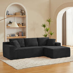 L-Shaped Cloud Sectional Sofa with Deep Seat,No Assembly Required,Modular Couches Sleeper for Living Room,Bedroom,Apartment,Black - Grand Goldman Shop