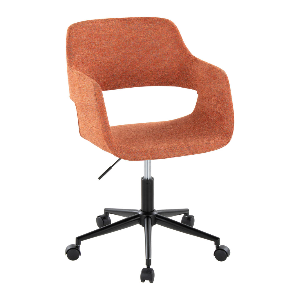 Contemporary Task Chair in Black Metal and Orange Fabric | Premium Home Decor - Grand Goldman