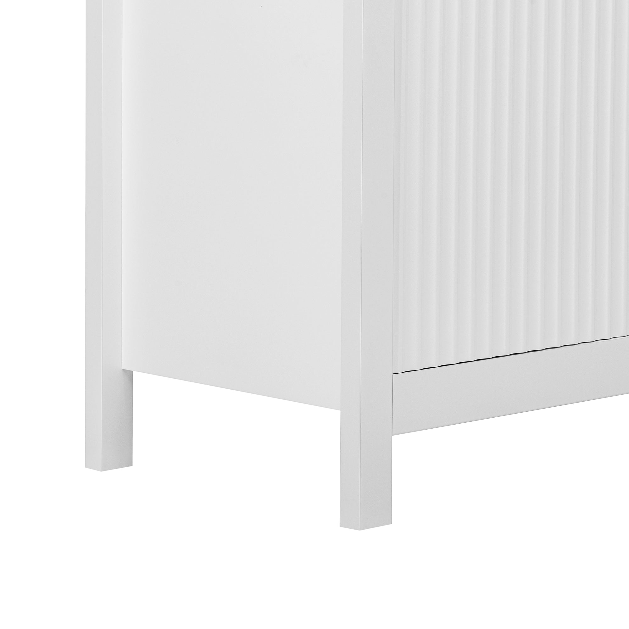 U_STYLE Sideboard with Wave Design - 3 Adjustable Shelves, 3 Drawers & Soft-Close Doors, Storage Console Table with Metal Handles, Suitable for Study, Hallway and Living Room, 3 Colors - Grand Goldman Shop