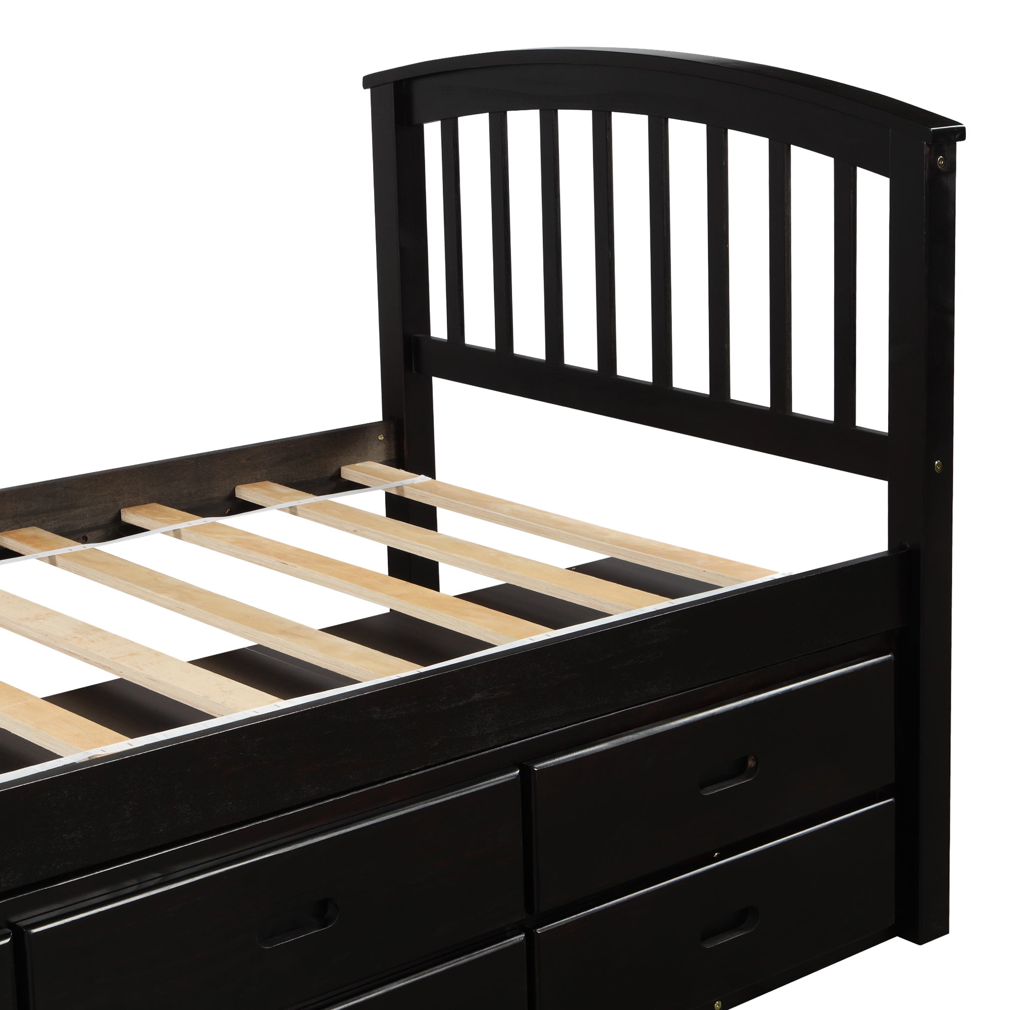 Orisfur. Twin Size Platform Storage Bed Solid Wood Bed with 6 Drawers - Grand Goldman Shop