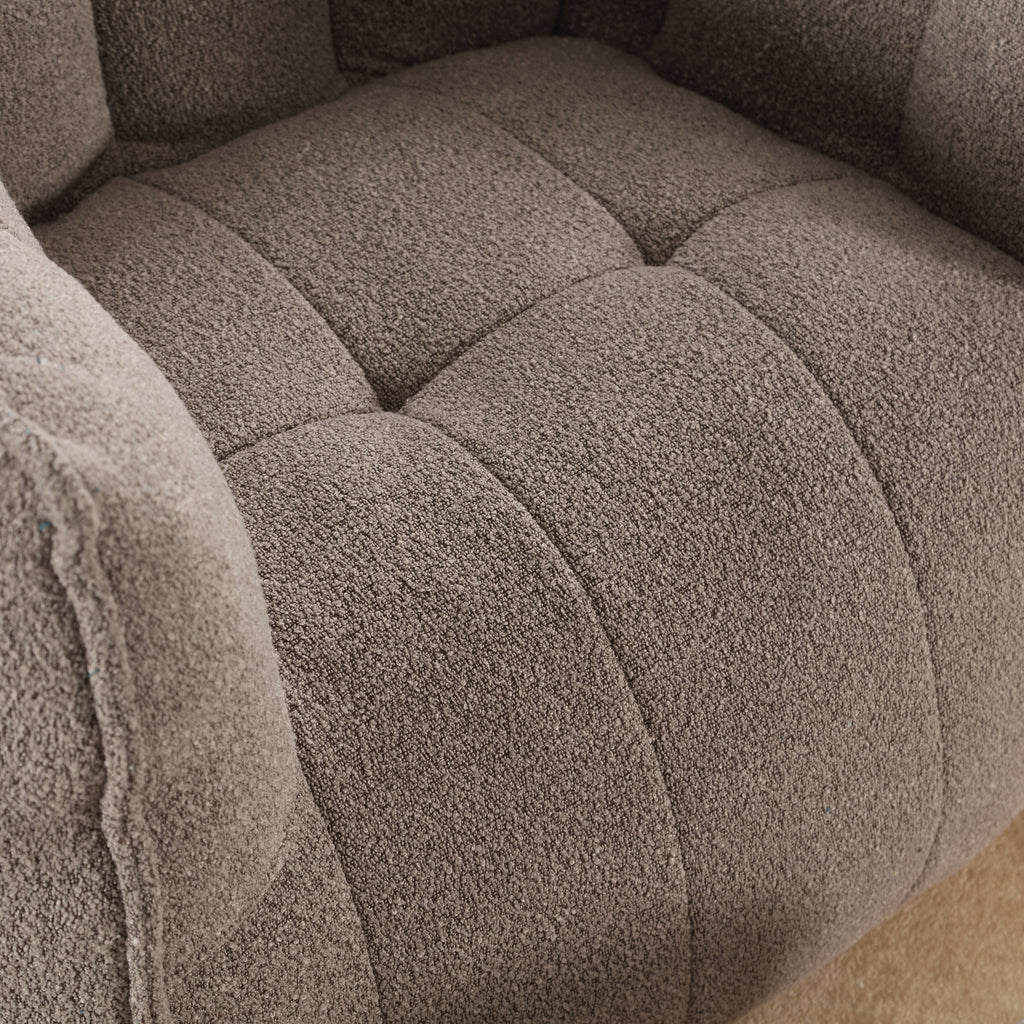 Soft Chenille Bean Bag Chair with High Resilient Foam for Living Room and Bedroom, Comfortable Square Lazy Sofa with Footstool for Adults - Grand Goldman Shop