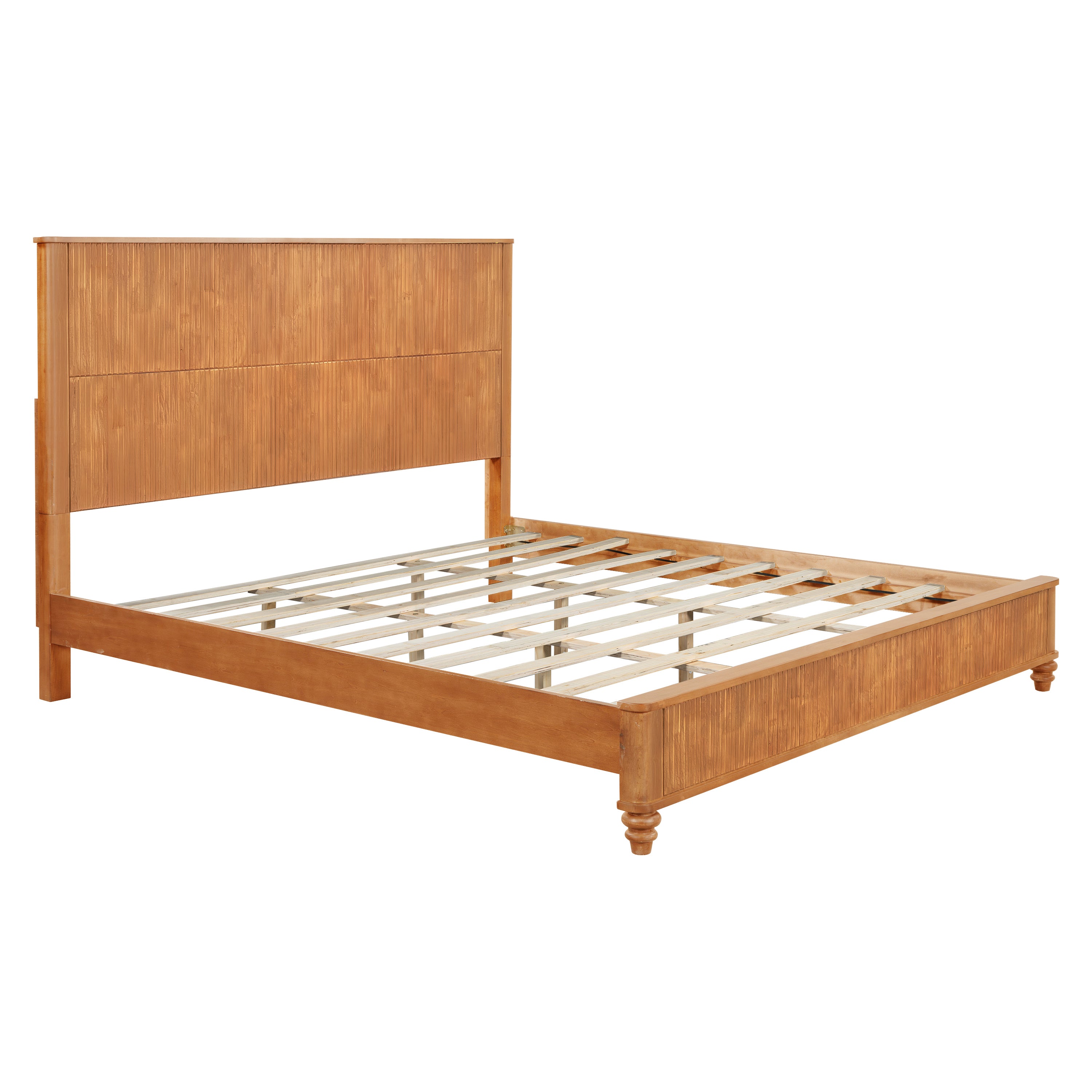 3-Piece Bedroom set with a King Size Bed and 2 Nightstands, Natural - Grand Goldman Shop