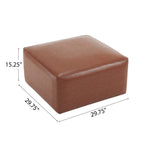 Upholstered Square PU Leather Ottoman,Brown (old sku N757P180768O) - Grand Goldman Shop