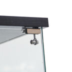 Glass Display Cabinet with 4 Shelves Extra Large, Curio Cabinets for Living Room, Bedroom, Office, Black Floor Standing Glass