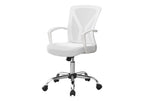 Office Chair, Adjustable Height, Swivel, Ergonomic, Armrests, Computer Desk, Work, White Mesh, Chrome Metal, Contemporary, Mo