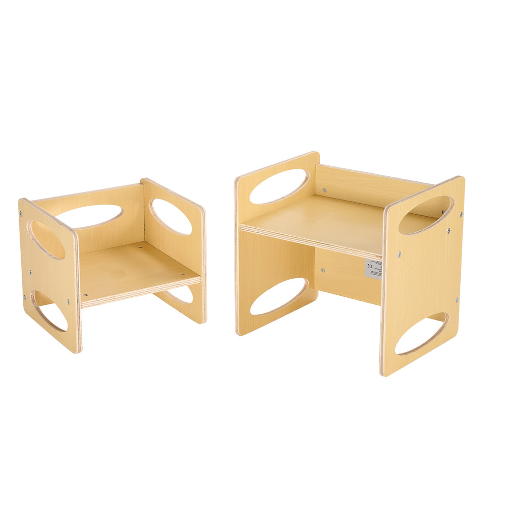 Montessori Weaning Table and Chair Set, Wooden Toddler Table and Chair Set for Aged 1-5, Adjustable Height Kids Montessori Ch