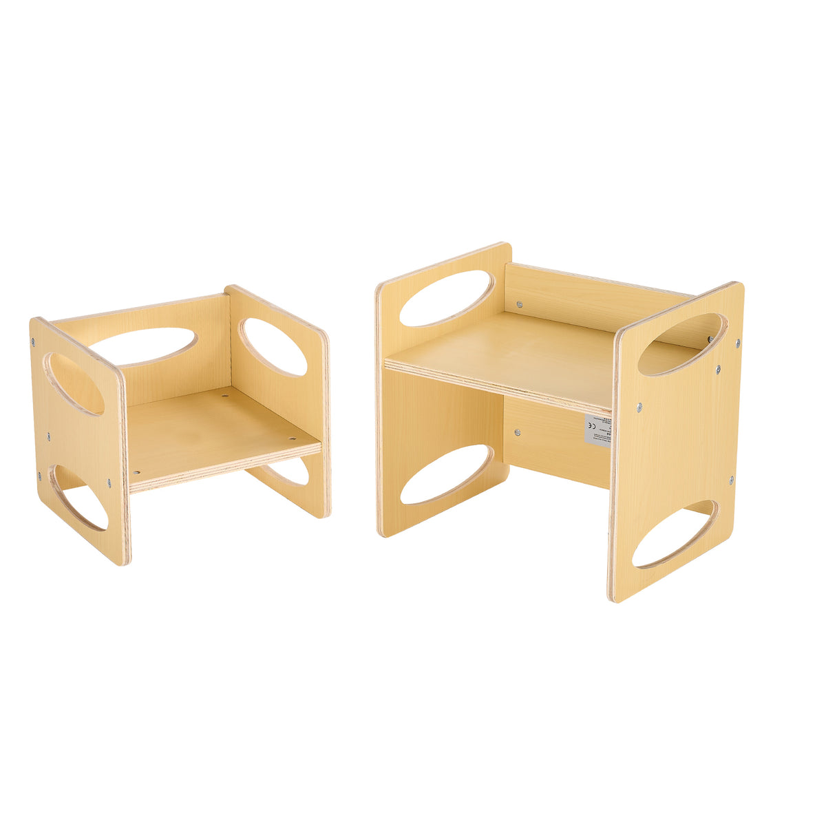 Montessori Weaning Table and Chair Set, Wooden Toddler Table and Chair Set for Aged 1-5, Adjustable Height Kids Montessori Ch