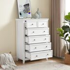 Modern 6 Drawers Dresser 6 Drawers Cabinet,Chest of Drawers Closet Organizers and Storage Clothes Storage Drawers Cabinet for Living Room, Farmhouse Dresser Organizer white - Grand Goldman Shop
