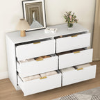 Simply Modern 6-Drawer Dresser, Chest of Drawers for Bedroom, Living Room, Hallway, and Entryway - Large Storage Cabinet White - Grand Goldman Shop