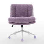 W26.4 inch Wider seat Office Chair,Artificial rabbit hair Home Office Chair with Metal Base,Adjustable Desk Chair Swivel Offi