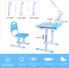 Desk for Kids Desk and Chair Set Kids Art Desk Drafting Table Desk Set with Adjustable Height, 40-Degree Tiltable Children De