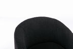 Teddy Fabric Swivel Accent Armchair Barrel Chair With Black Powder Coating Metal Ring,Black - Grand Goldman Shop
