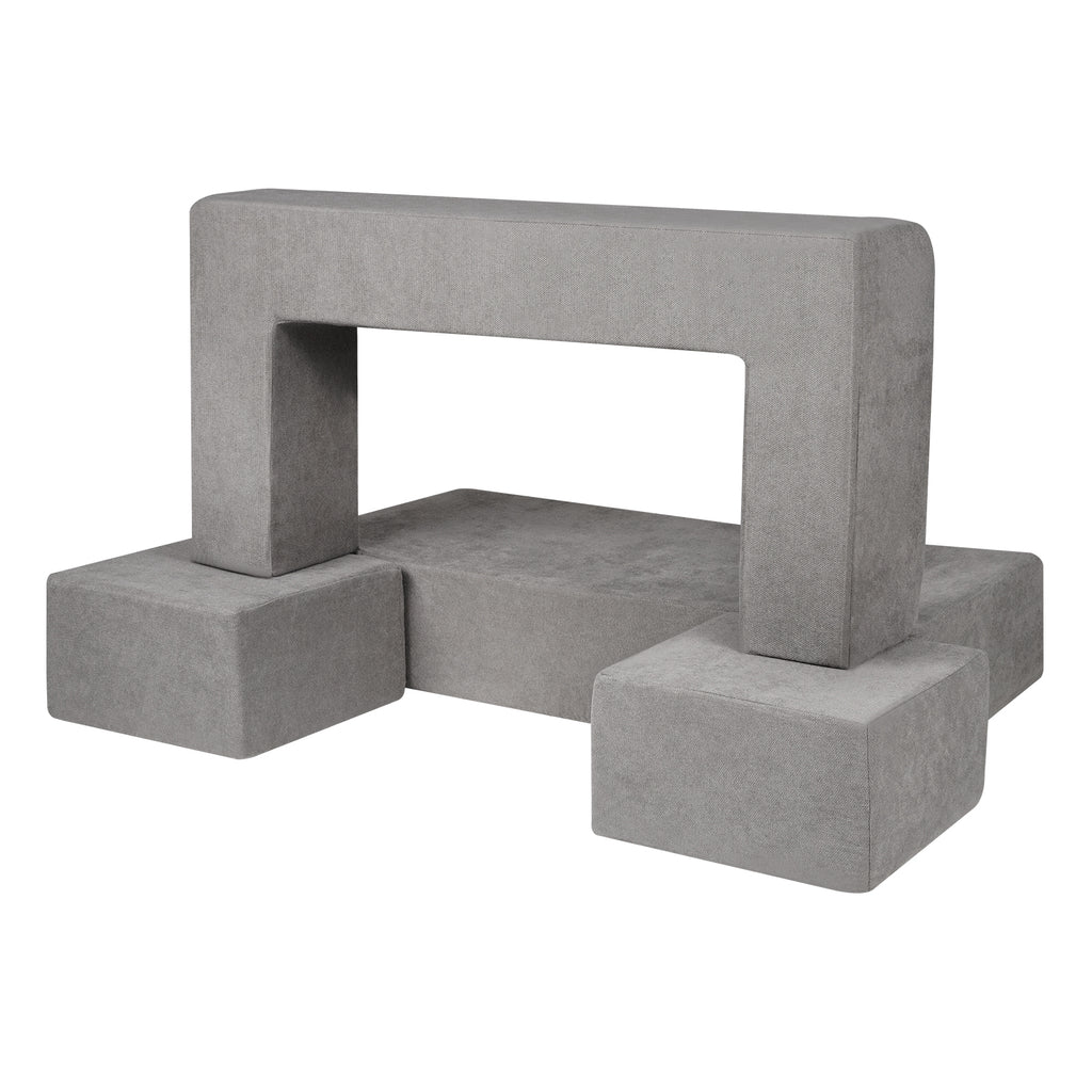 Kids Couch, 4Pcs Modular Kids Play Couch, Toddler Couch Sofa Bed, Kids Chair Seat Playroom Furniture, Child Sectional Sofa wi