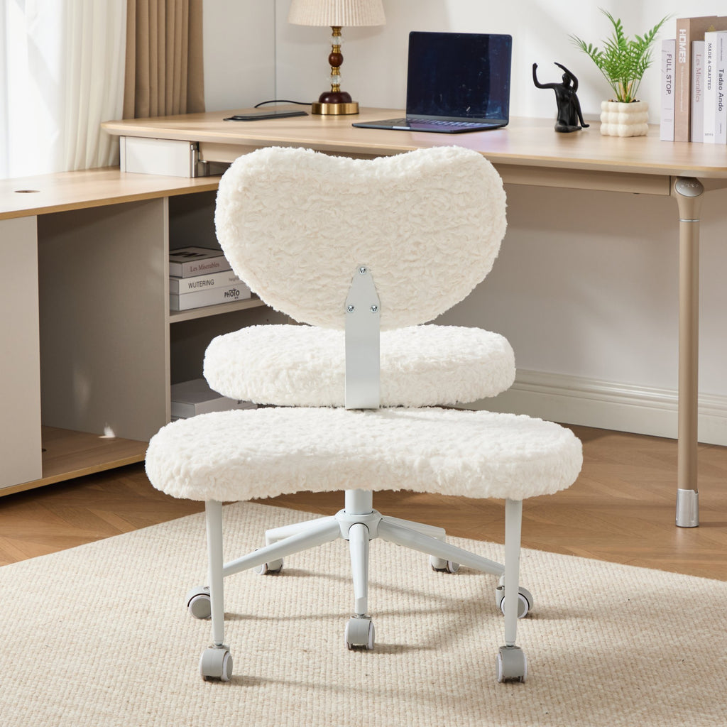 Artificial rabbit hair Meditation Chair Plus, Cross Legged Chair with Wheels, ADHD Chair, Criss Cross Desk Chair with Lumbar 
