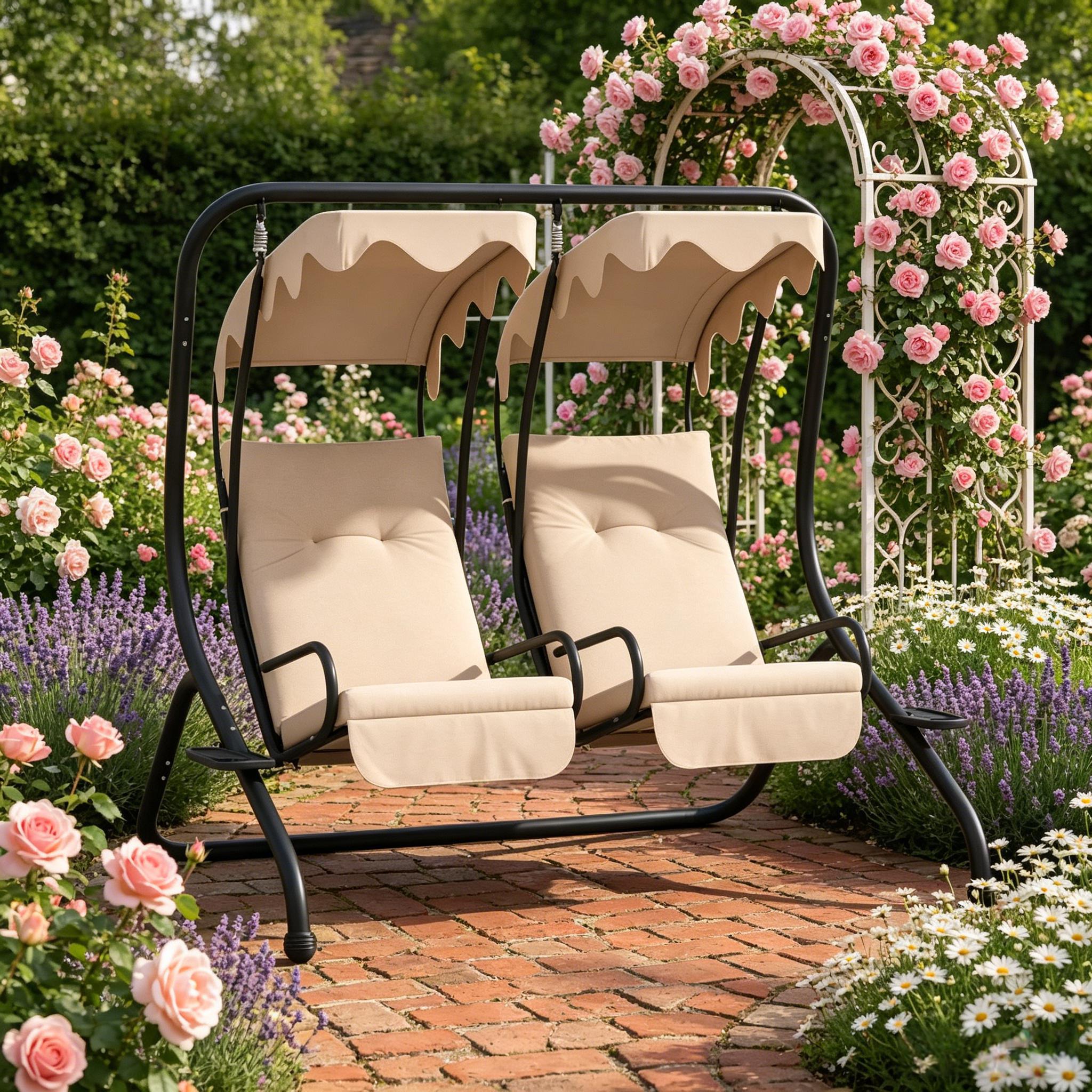 Garden Swing Chair,Outdoor Swing Chair,Two-Person Porch Swing Chair - Grand Goldman Shop