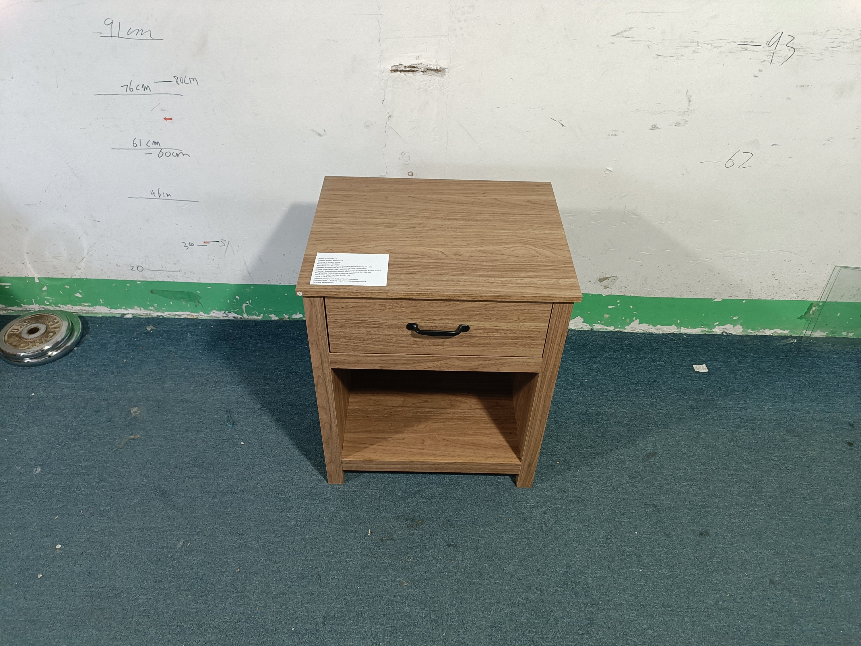 Wood Nightstand with Drawer and Open Shelf, Modern Bedside Table with Storage, Wooden End Table for Bedroom, Living Room or Apartment, Natural Finish, Brown - Grand Goldman Shop