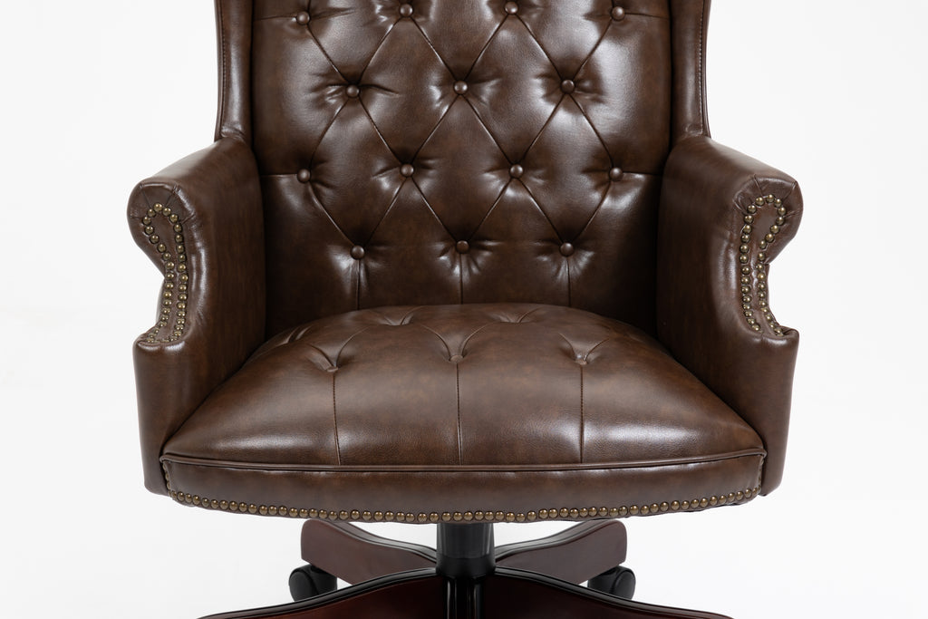 Executive Office Chair - High Back Reclining Comfortable Desk Chair - Ergonomic Design - Thick Padded Seat and Backrest - PU 