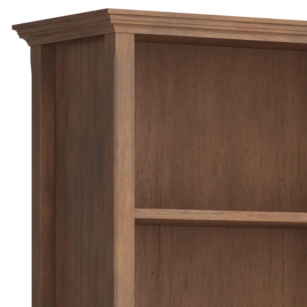 Amherst 30 inch Solid Wood 5 Shelf Bookcase in Rustic Natural Aged Brown - Grand Goldman
