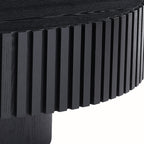 31.49'' Nesting Round Wood Coffee table for Apartment, Modern Living Room Coffee Table with Sturdy Pedestal ,BLACK (Same Sku:W876P243950) - Grand Goldman Shop