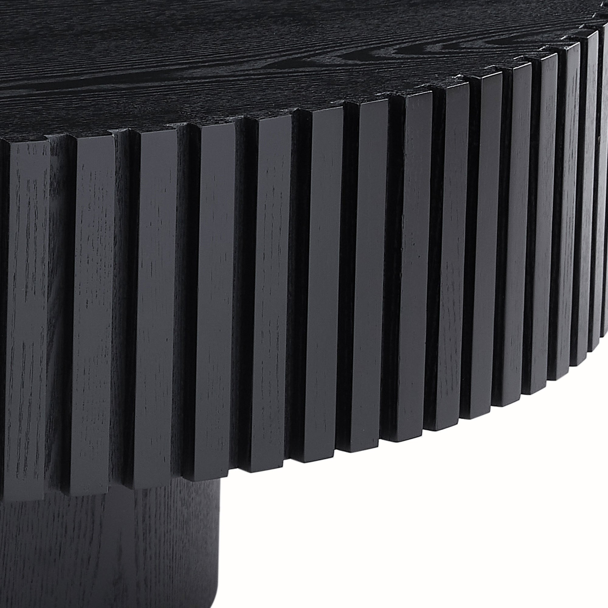 31.49'' Nesting Round Wood Coffee table for Apartment, Modern Living Room Coffee Table with Sturdy Pedestal ,BLACK (Same Sku:W876P243950) - Grand Goldman Shop