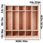 Coat Locker, 5-Section Daycare Cubby Coat Rack 48x12x48 inch, Classroom Coat Locker and Backpack Hanger, with 5 Hooks and Sto