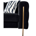 Chesterfield Modern Tufted Velvet Living Room Sofa, 84.25''W Couch,Black - Grand Goldman Shop