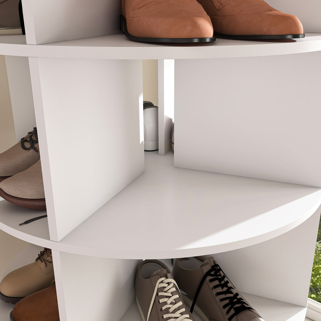 6-Tier Spinning Shoe Rack, Free Standing 360° Revolving Shoe Organizer,white - Grand Goldman Shop