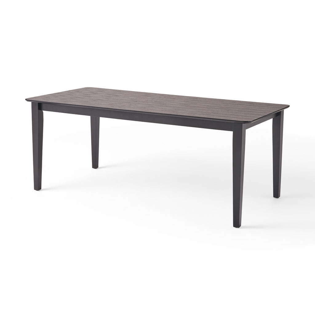 Farmhouse Charm Dining Table with Square Leg Black Solid Wood and MDF 76x35.5 inches - Grand Goldman Shop