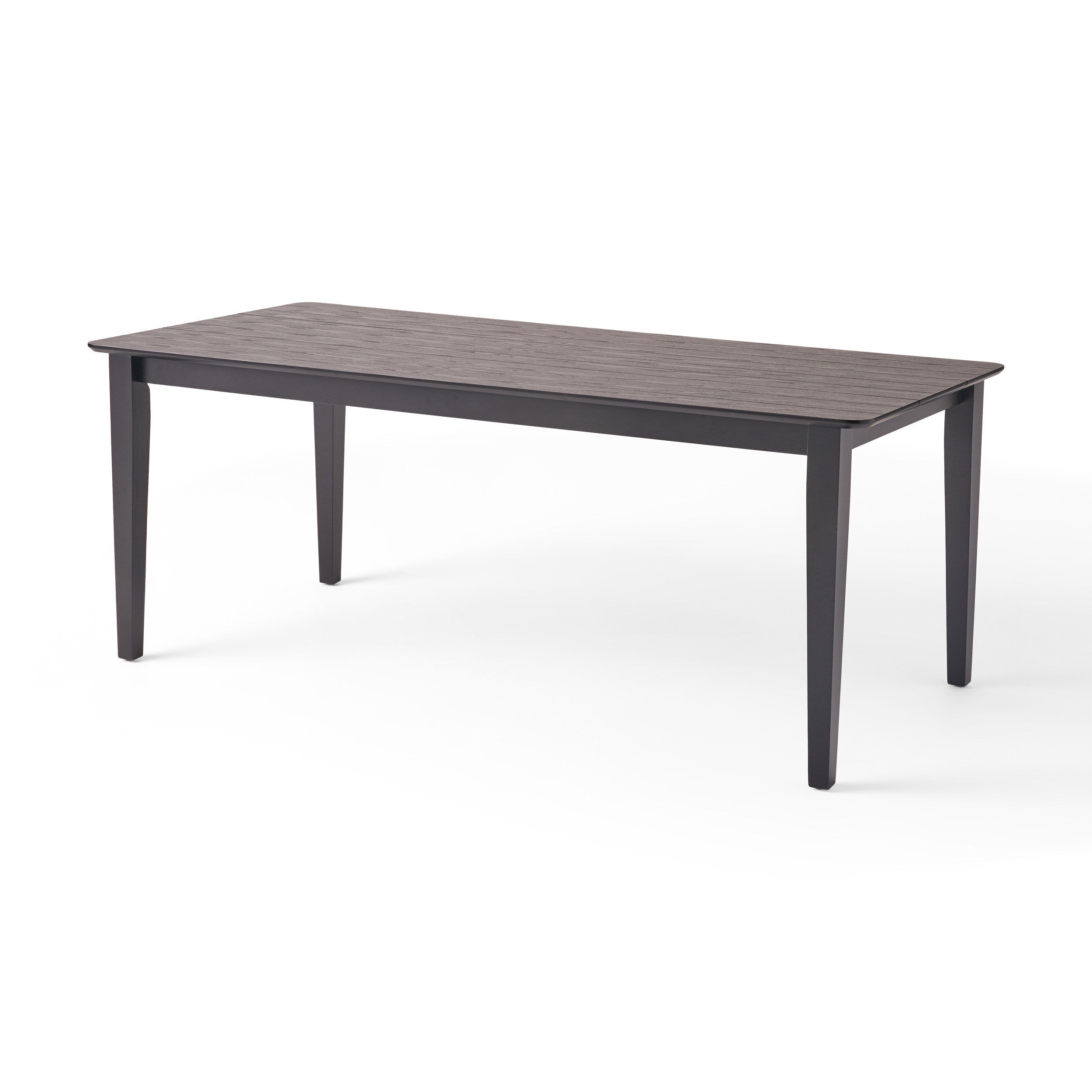 Farmhouse Charm Dining Table with Square Leg Black Solid Wood and MDF 76x35.5 inches - Grand Goldman Shop