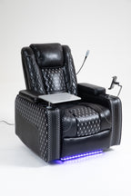 Power Zero Gravity Recliner with Multifunctional Features - Storage Armrest & Cup Holder - Laptop Table & Phone Holder- Reading Light & LED - Infinite Position Recline for Living Room & Office - Grand Goldman Shop