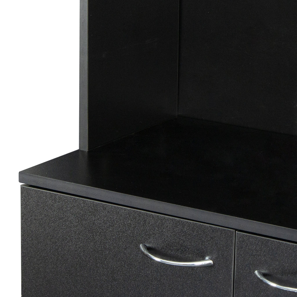 70.87' Tall Wardrobe& Kitchen Cabinet, with 6-Doors, 1-Open Shelves and 1-Drawer for bedroom,Black - Grand Goldman Shop