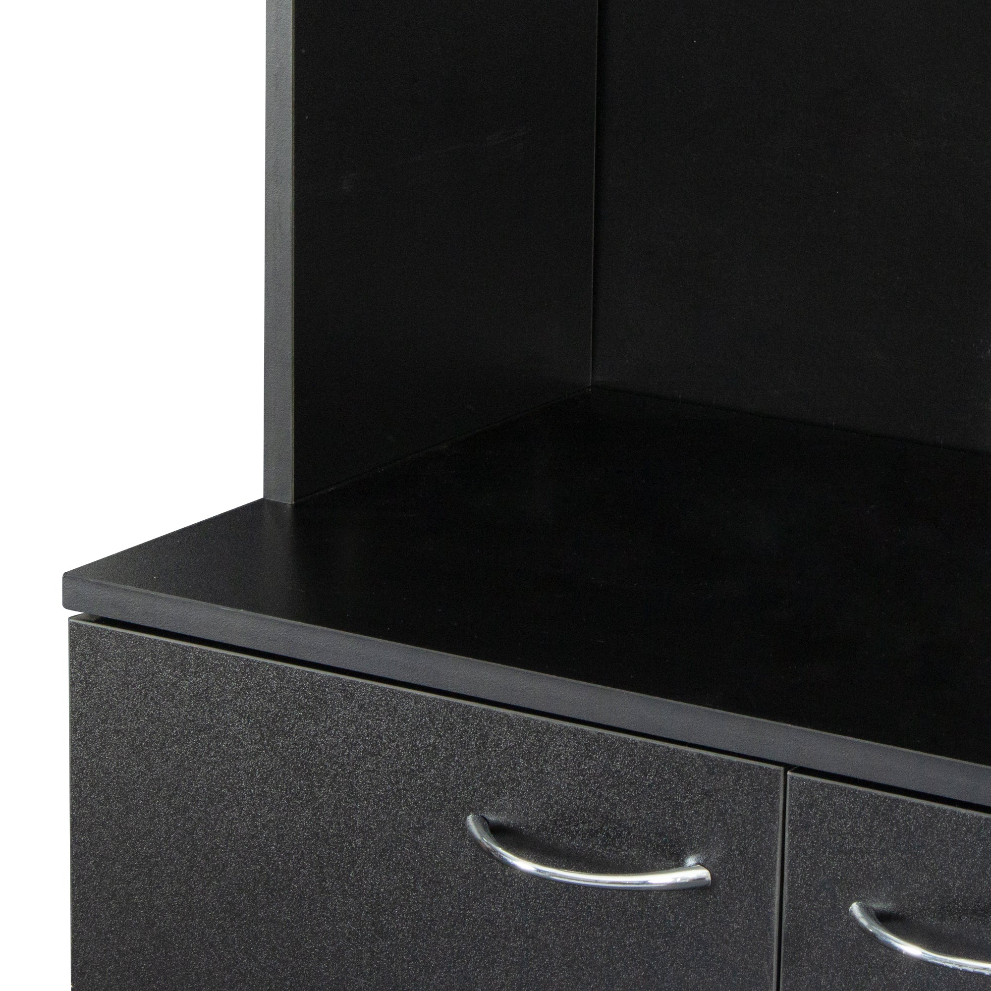 70.87' Tall Wardrobe& Kitchen Cabinet, with 6-Doors, 1-Open Shelves and 1-Drawer for bedroom,Black - Grand Goldman Shop
