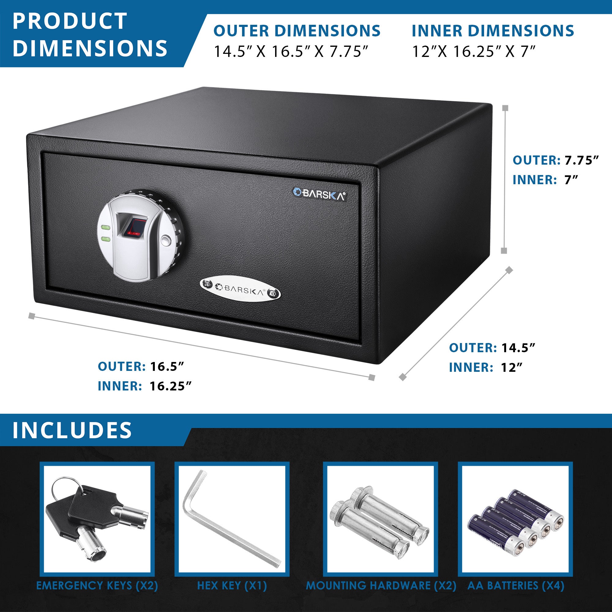 0 79 Cu Ft Biometric Security Safe | Premium Home Decor - Grand Goldman