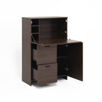 Desk Cabinet, with Storage Drawer & Shelves, Fold-up Desktop, Ideal for Home, Office, Kitchen storage organizer, Dormitory, Small Spaces W31.49'xD13.78'xH47.2' - Grand Goldman Shop