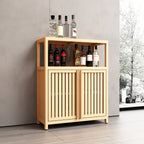 Large Capacity Bamboo Storage Cabinet Furniture for Bathroom Living Room Bathroom Bamboo Storage Cabinet With Shelves - Grand Goldman Shop